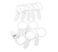 iplusmile Clip para Cortina con Anilla De Hierro Blanco, 10 Unidades, Resistente y Multifuncional, Adecuado para Baño, Sala y Hogar