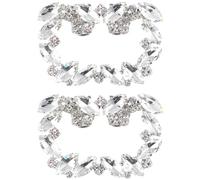 iplusmile Clip para Zapatos de Mujer Cristales Cuadrados Hebilla Metálica Decorativa para Boda y Banquete Accesorio Brillante para Sandalias Botas y Tacones