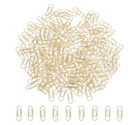 iplusmile Clips Metálicos Pequeños Dorados 15 Mm, Mini Clips de Papel Lisos Ovalados, Juego de 200 Unidades para Oficina, Escuela y Organización de Documentos