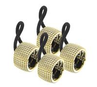 iplusmile Coleteros Elásticos Cabello 4 Piezas Estilo Cuentas, Tamaño Estándar, Color Dorado, Para Adolescentes y Mujeres, Accesorios Versátiles Para Peinados Diarios y Fiestas