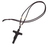 iplusmile Colgante de Cruz de Madera Tallada Delicado para Mujer y Hombre, Diseño Hueco, Ligero Olor, Adecuado para Decorar Salón Joyería Personalizada
