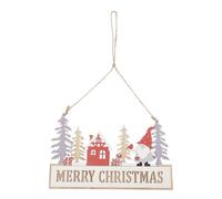iplusmile Colgante de Puerta de Navidad de Madera Decorativo Tablero de Madera Decorativo Letras Feliz Navidad Colgante Delicado y Colorido para Decoración Festiva Interior y Exterior