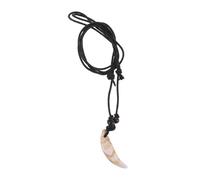 iplusmile Collar Colgante De Diente Simulado Acrílico y Aleación, Joyería Tribal Ajustable Para Hombre, Estilo Retro, Accesorio Para Uso Diario y Fiestas, Color Beige Nácar