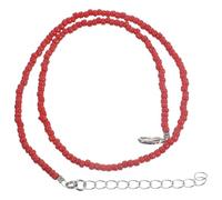 iplusmile Collar de Cuentas de Colores Bohemio, Cadena de Clavícula Rojo, Cuentas de Semillas, Gargantilla Unisex para Mujer y Niña, Joyería Veraniega Artesanal 40 Cm