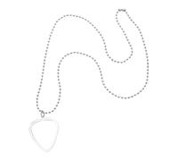 iplusmile Collar Largo Caja Transparente para Exhibición y Almacenamiento de Púas de Guitarra Estándar en Forma de Corazón, Organizador Portátil para Guitarristas y Amantes Música