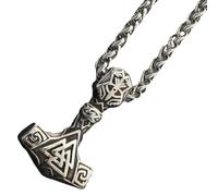 iplusmile Collar Vikingo De Acero Inoxidable Estilo Vintage Colgante De Martillo Para Hombres Hip Hop Uso Diario Resistente y Duradero