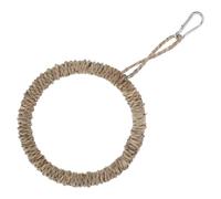 iplusmile Columpio para Pájaros Anillo de Hierba Khaki, Accesorio Divertido y Fácil de Desmontar para Jaula de Loro, Decoración Natural y Simple para Mascotas