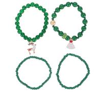 iplusmile Conjunto de Pulseras Navideñas Pulseras de Árbol de Navidad de Hilo de Navidad con Dijes de Adviento Festivas para Mujeres para Fiestas Navideñas y Regalos