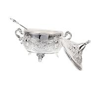 iplusmile Contenedor de Condimentos de Aleación de Zinc con Tapa y Cuchara Diseño Europeo Clásico y Elegante Caja para Sal y Especias para Cocina y Hogar Resistente