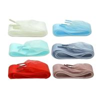 iplusmile Cordones de Gasa Planos para Zapatos 25 CM X 115 CM Pack 6 Pares Rosa Azul Claro Cordón Ancho para Calzado Deportivo y Casual