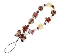 iplusmile Correa de Muñeca Vintage para Teléfono Móvil Cuentas y Dije de Leopardo, Cordón Antirrobo Compatible Mayoría de Teléfonos, Accesorio Funcional para Protección Segura y Uso Diario