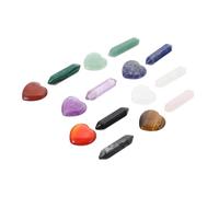 iplusmile Cristales de Energía en Forma de Corazón y Hexagonales Juego de 15 Piezas Pequeñas para Meditación y Chakras Piedras Preciosas Portátiles para Terapia y Decoración del Hogar