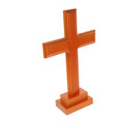 iplusmile Cruz de Madera de Haya Artesanal con Soporte Decoración Cristiana de Portátil para Altar Hogar Oficina y Iglesia Diseño Compacto y Elegante