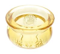 iplusmile Cuenco Decorativo Dorado Adorno Único de Cristal Ligero Acabado Artesanal Fino para Oficina y Bonsái para Decoración de Escritorio