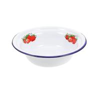 iplusmile Cuenco Esmaltado Retro de Hierro de 18 Cm Diseño Floral, Gran Capacidad para Sopa y Almacenamiento, Recipiente Multifuncional para Cocina y Uso en Hogar