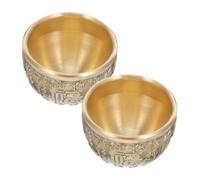 iplusmile Cuenco Fortuna De Latón Pequeño 2 Piezas, Decoración De Escritorio Para Oficina y Hogar, Latón Resistente, Símbolo De Prosperidad y Buena Suerte, Complemento Decorativo Feng Shui