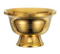 iplusmile Cuenco Ritual de Aleación de Cobre Dorado para Ofrendas Budistas, Taza de Agua del Templo Interior Liso y Resistente Suciedad para Uso Hogar