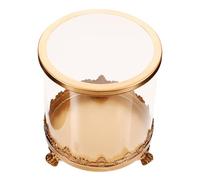 iplusmile Cúpula de Cristal Transparente con Base Metálica Dorada para Flores Preservadas Campana de Vidrio Delicada para Decoración de Escritorio y Exhibición de Micro Paisajes Adecuado