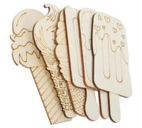 iplusmile de Adornos de Madera para Manualidades DIY Material No Tóxico 30 Piezas en Forma de Helado Adecuado para Decoraciones de Fiestas Infantiles