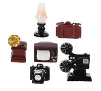 iplusmile Decoración Casa Muñecas Vintage Miniatura Cámara Retro Lámpara Queroseno Electrodomésticos Miniatura para Muebles y Accesorios Cine