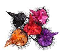 iplusmile Diadema Ambiente Festivo Único para Halloween 5 Piezas de Bruja Lentejuelas Accesorios Creativos de Tela Varios estilos para Fiestas y Ocasiones Obsequios Varios estilos