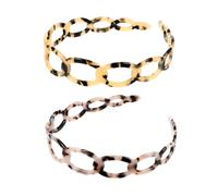 iplusmile Diadema de Mujer 2 Piezas Diseño Calado Dientes Antideslizantes Color Carey Acrílico Ligero para Uso Diario y Sesiones Fotográficas Color Aleatorio