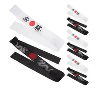 iplusmile Diadema Japonesa Deportiva para 8 Piezas Bandana Ninja y Samurái Negra Diadema Absorbente para Artes Marciales Karate y Fitness Tela Lavable y Antideslizante para