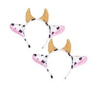 iplusmile Diadema Ligera y Cómoda para de Vaca Cuernos de Peluche Corto Niños Accesorios Adorables Pack de 2 para Fiesta o Actuación para Niñas