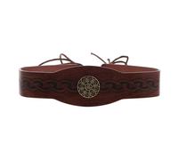 iplusmile Diadema Vikinga Vintage Marrón de Pu, Resistente Decoloración y Hecha a Mano, Adecuado para Fiestas Renacentistas y Accesorios de Cosplay