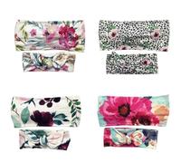 iplusmile Diademas de Banda Cabello Estampado Creativo de 4 Pares, Tamaño Mediano, de Tela de Terciopelo, para Mujeres y Niñas, Ideales para Uso Diario y Obsequio, sin Accesorios