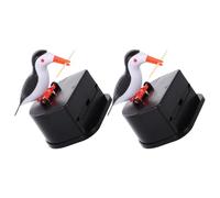 iplusmile Dispensador Automático de Palillos de Dientes Prensa Giratoria Caja Decorativa Forma de Pájaro Negra Set de 2 Unidades 2 Paquetes de Palillos Adecuado para Hogar Oficina y