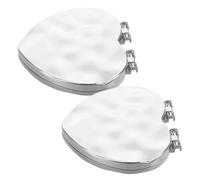 iplusmile Espejo Compacto de Maquillaje Portátil de 2 Piezas Forma de Corazón Tamaño Pequeño Galvanizado Plateado Espejo de Bolsillo para Mujer Adecuado para Viajes y Retoques