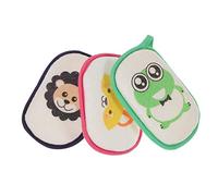 iplusmile Esponjas de Baño para Bebés de Dibujos Animados 3 Unidades Tamaño Pequeño para Recién Nacidos Cuidado Infantil Seguro Uso Diario Gancho para Colgar Colores Surtidos