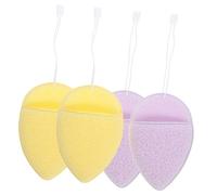 iplusmile Esponjas Limpiadoras Faciales Rostro 4 Piezas Tamaño Mediano Esponjosas Suaves Para Limpieza y Desmaquillado Uso Diario Piel Sensible Color Violeta y Amarillo