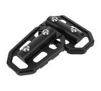 iplusmile Estriberas de Aluminio para Motocicleta Negras, Reposapiés Planos Extendidos Antideslizantes, Par de Pedales Grandes Compatibles para Moto, Accesorios para Mayor Estabilidad