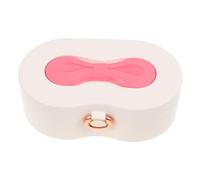 iplusmile Estuche de Maquillaje para Niñas con Diseño de Lazo Elegante Organizador Portátil con Espejo y Compartimentos para Joyería y Cosméticos Maletín de Juguete Resistente para rol y