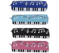 iplusmile Estuche para Bolígrafos 4 Piezas Cuadrado Tela Oxford Resistente Notas Musicales para Escolares y Estudiantes Color Negro Azul Azul Claro y Rosa