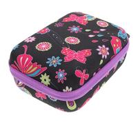 iplusmile Estuche Rígido para Aceites Esenciales 15 Compartimentos 10 Ml Protección contra Golpes Viaje Portátil Tejido De Negra y Cremallera Morada