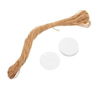 iplusmile Etiquetas Redondas De Obsequio Diy Para Manualidades, 100 Piezas Con Cuerda De Yute Amarilla De 20 M, Tamaño Compacto, Color Blanco, Ideales Para Fiestas, San Valentín y Decoración Creativa
