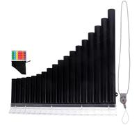 iplusmile Flauta de Pan de 18 Tubos en Tono C Instrumento Musical Escolar de Resina ABS Negro Portátil y Multifuncional para Principiantes y Educación Musical