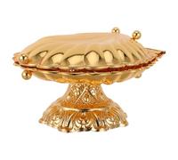 iplusmile Frutero Dorado con Pedestal de Aleación de Zinc Bandeja Decorativa con Forma de Concha Marina Pequeña Bol para Aperitivos y Frutas Centro de Mesa para Uso Comedor y Encimera