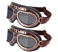 iplusmile Gafas de Motocross para Hombre Diseño Vintage con Estructura Segura y Acolchado Grueso de Resina para Ciclismo al Aire Libre y Off Roading, Pack de 2 Unidades