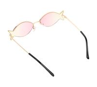 iplusmile Gafas de Sol de Fiesta Hawaianas Luau para Mujer y Hombre, Gafas Novedosas Montura Metálica Dorada, Lentes Rosas, Diseño Poligonal Estilo Pez, Accesorio Ligero para Playa y