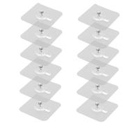 iplusmile Ganchos para cuadros, Gancho sin rastro, Ganchos invisibles, Acrílico, 12PCS, sin perforaciones, aptos para diversas superficies, para paraguas y llaves en madera dura y paredes