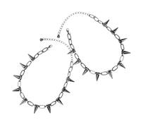 iplusmile Gargantilla Punk para Mujer 2 Piezas Color Negro Mate Collar Vintage Gótico Exagerado Accesorio Genial para Estilo Urbano y Fiestas