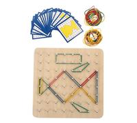 iplusmile Geoplano Tablero Perforado De Madera Clavos para Niños Pequeñas Formas Geométricas Juego Educativo Matemáticas Primaria