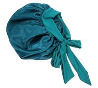 iplusmile Gorro de Dormir Diseño Simple y Ancho para Mujer Lazo Decorativo Azul de Satén Multi-funcional para Cabello Rizado y Cuidado Nocturno