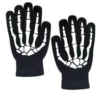 iplusmile Guantes de Esqueleto Brillantes Halloween 1 Par, Acrílicos | Patrón Impreso, Retención Térmica, Adultos y Ciclistas, Moto, Entrenamiento, Visibilidad Nocturna