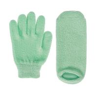 iplusmile Guantes Spa Exfoliantes E Hidratantes para Manos y Pies 2 Pares 1 Verde para Manos y 1 Verde para Pies Guantes de Gel Natural para Blanquear y Cuidado Intensivo Piel