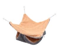 iplusmile Hamaca para Jaula de Mascotas Pequeñas, Cama Colgante de Doble Capa Forro Polar Gris 34x34 Cm, Cama Cálida y Acogedora para Hámster, Rata y Chinchilla, Hogar Cómodo para Invierno